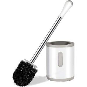 Toilet Brush and Holder Compact Deep Cleaning with Durable Bristles for Bathroom
